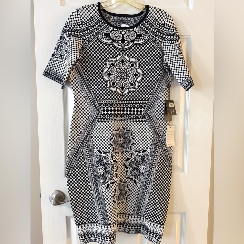 Elegant Black and White Patterned Dress